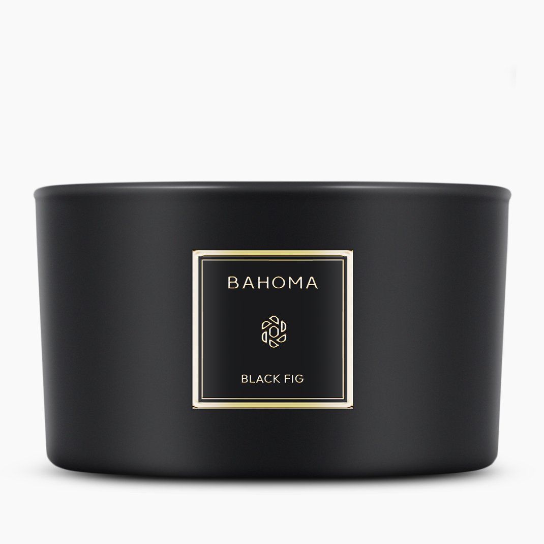 Bahoma London - Bougie 3 mèches 'Obsidian' - Black Fig 400 g