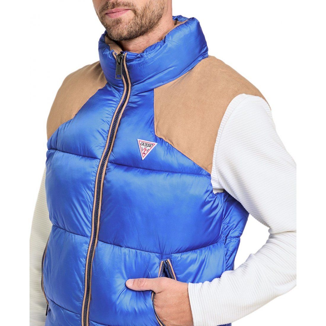 Guess - Gilet matelassé 'Fabric Block' pour Hommes