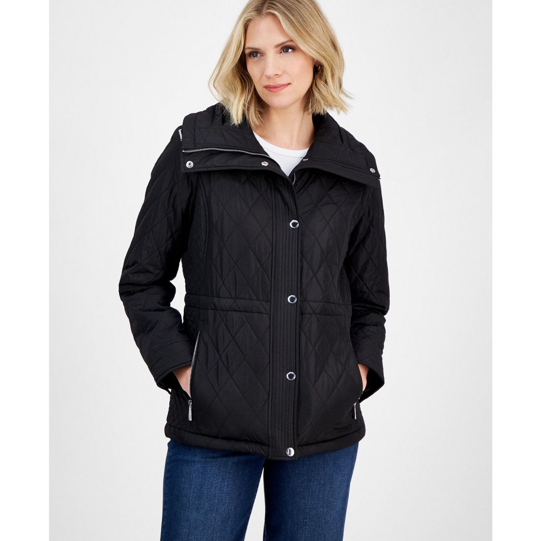 Michael kors - Manteau 'Quilted Hooded Zip-Front' pour Femmes