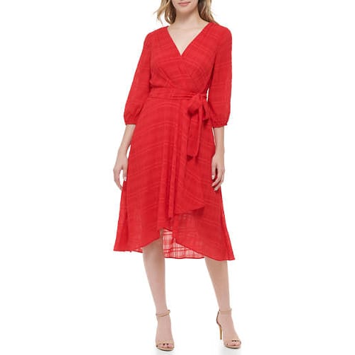 Tommy hilfiger - Robe Midi 'Crinkled Windows Surplus Fit and Flare' pour Femmes