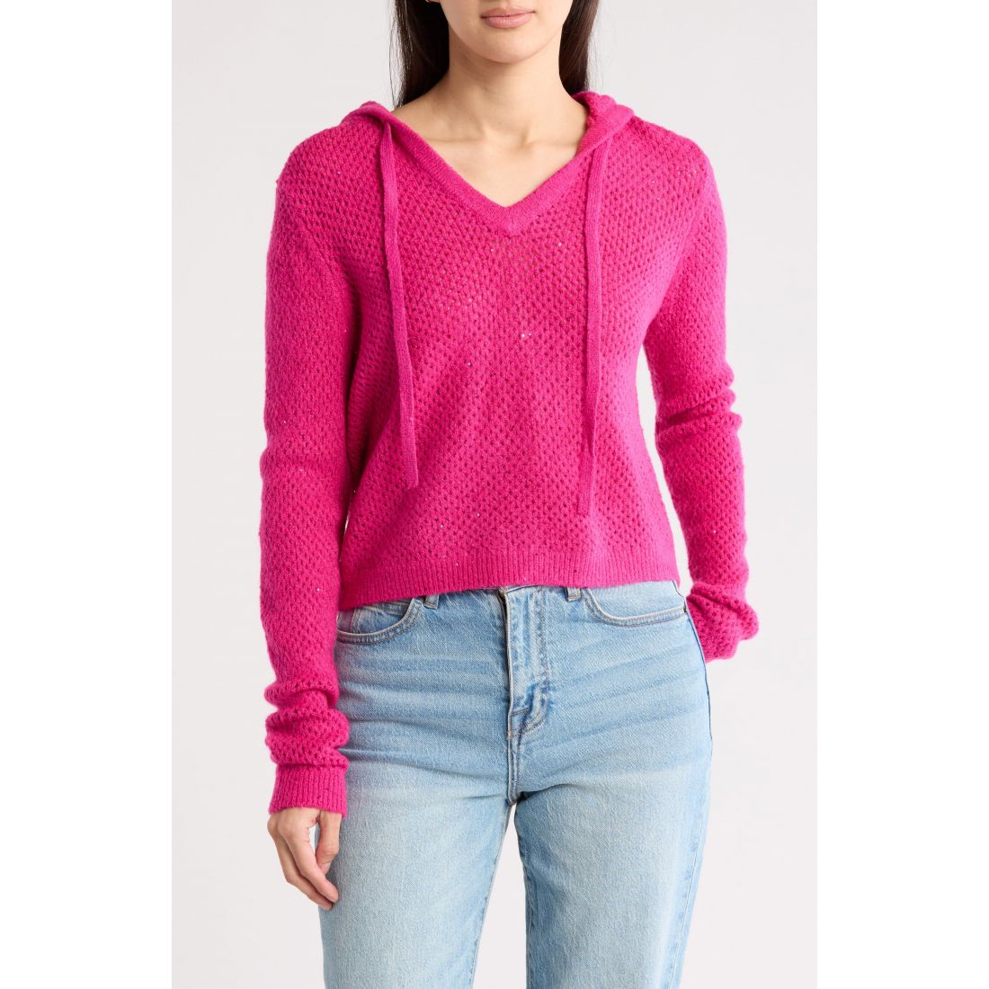 Dkny jeans - Sweatshirt à capuche  'Sequin Mesh' pour Femmes