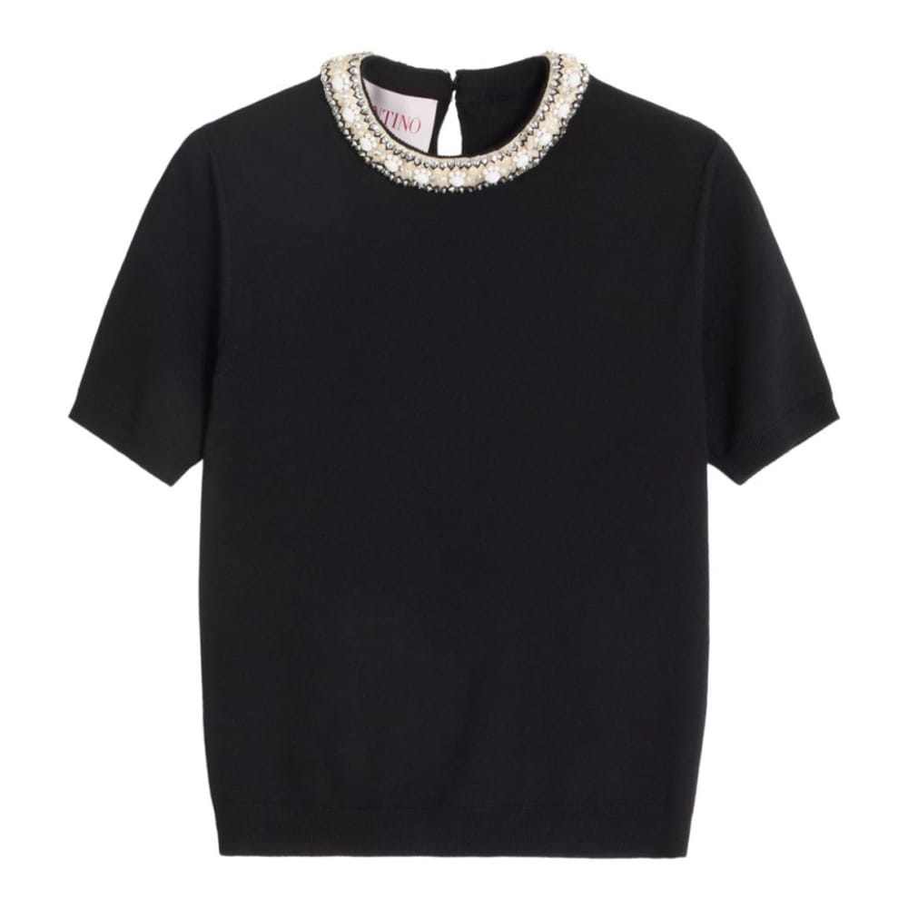 Valentino - Top à manches courtes 'Embroidered' pour Femmes