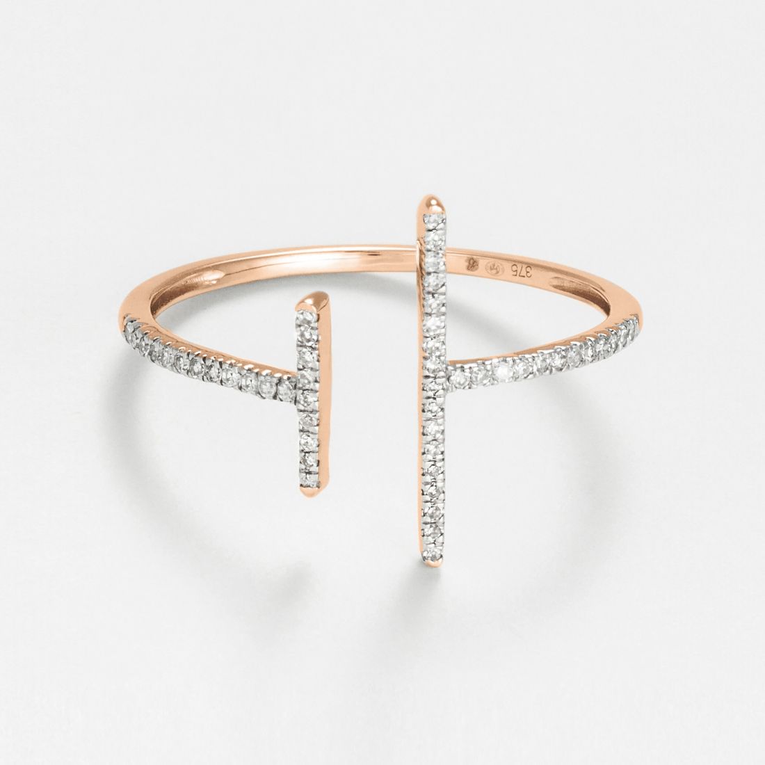 Atelier du diamant - Bague 'Parallèle Asymétrique' pour Femmes