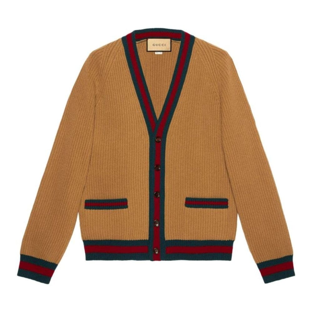 Gucci - Cardigan 'Web Stripe' pour Hommes