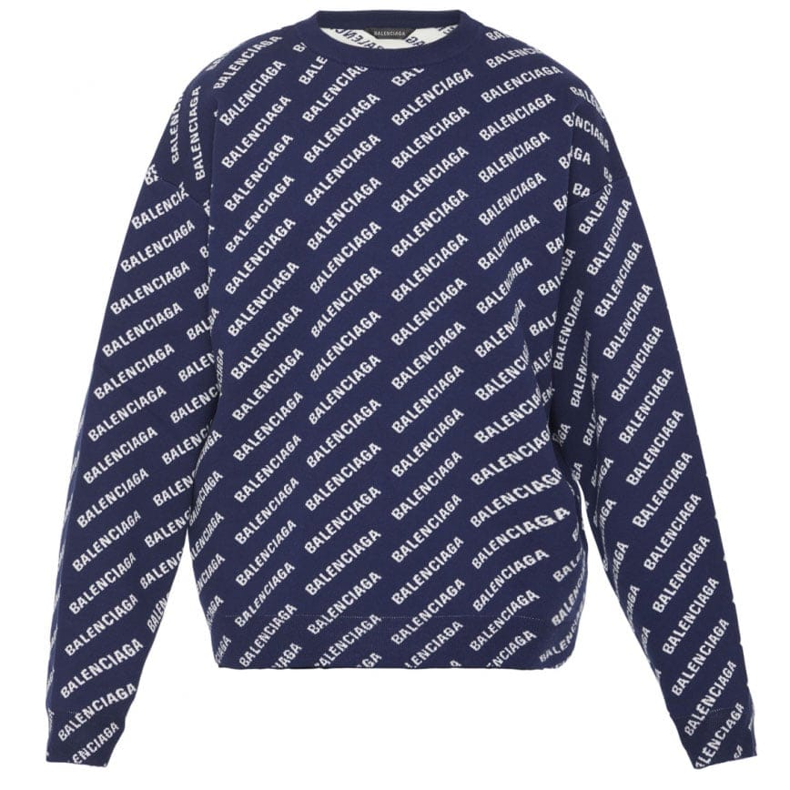 Balenciaga - Pull 'All Over Logo' pour Hommes