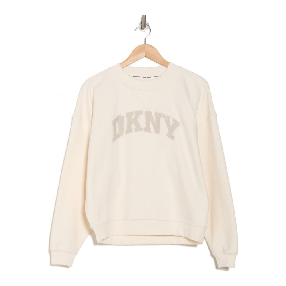 Dkny - Sweatshirt 'Arched Distressed Rhinestone Pullover' pour Femmes