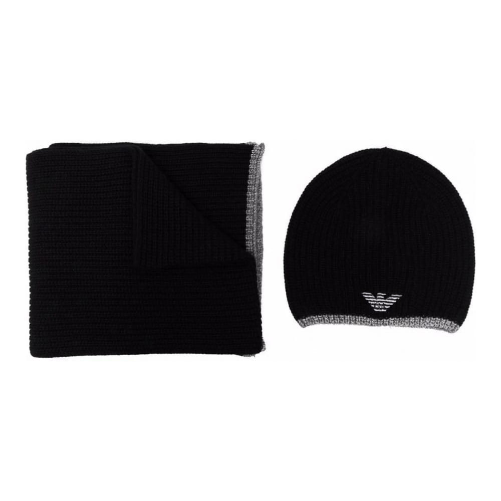 Emporio armani - Écharpe en laine 'Embroidered Logo' pour Hommes