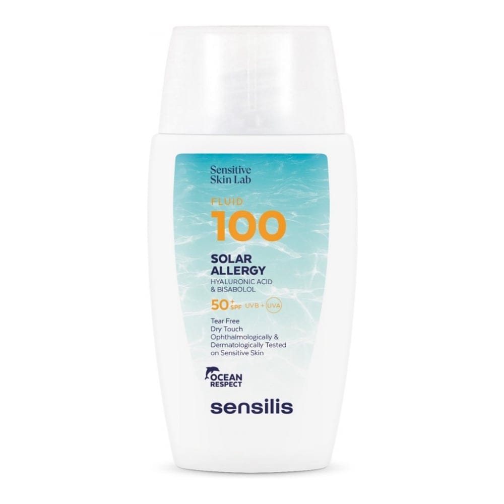 Sensilis - Crème solaire pour le visage 'Fluid 100 Solar Allergy SPF50+' - Peau réactive, Peaux sensibles, 40 ml