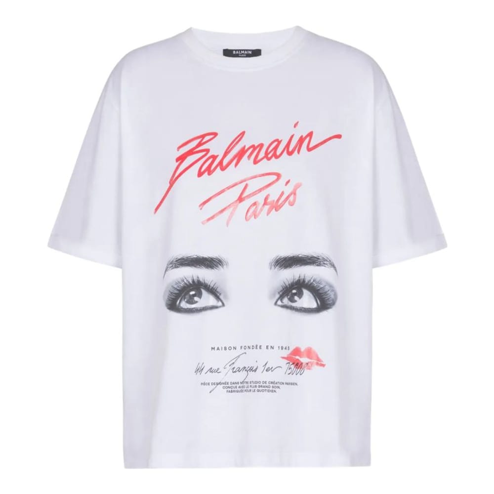 Balmain - T-shirt 'Eyes-Print' pour Femmes