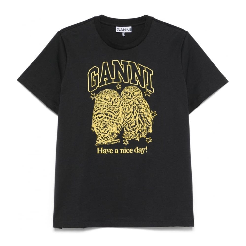 Ganni - "T-shirt 'Jersey Owls' pour Femmes"