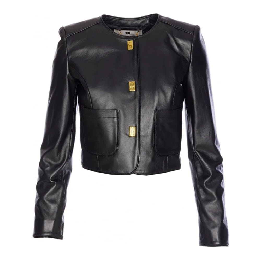Elisabetta franchi - Veste en cuir 'Hook-Fastening' pour Femmes