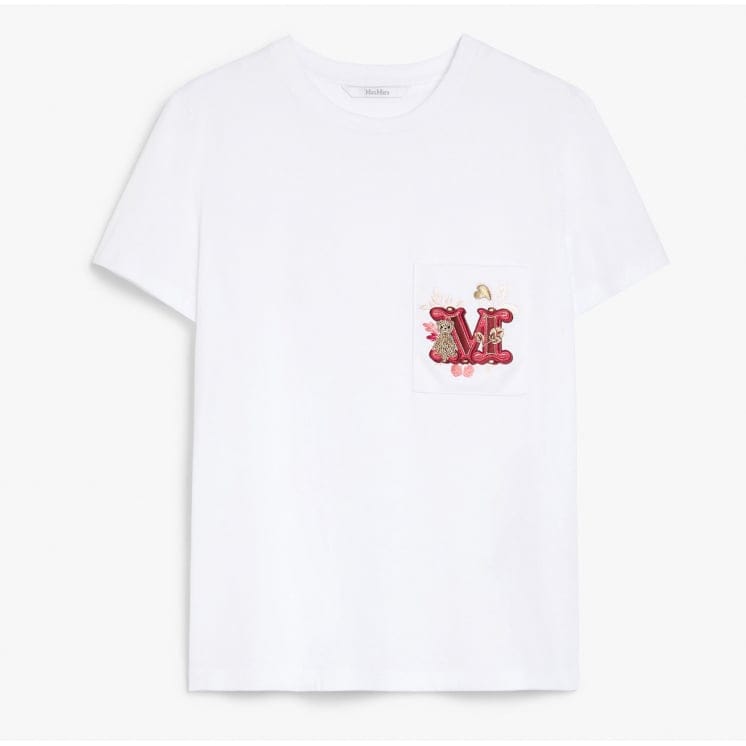 Max mara - T-shirt 'Jersey With Embroidered Pocket' pour Femmes