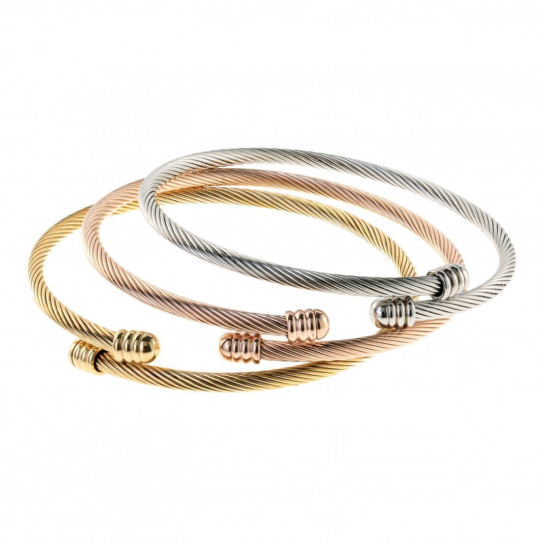 Liv oliver - Bangle 'Tri Color Texture' pour Femmes - 3 Pièces