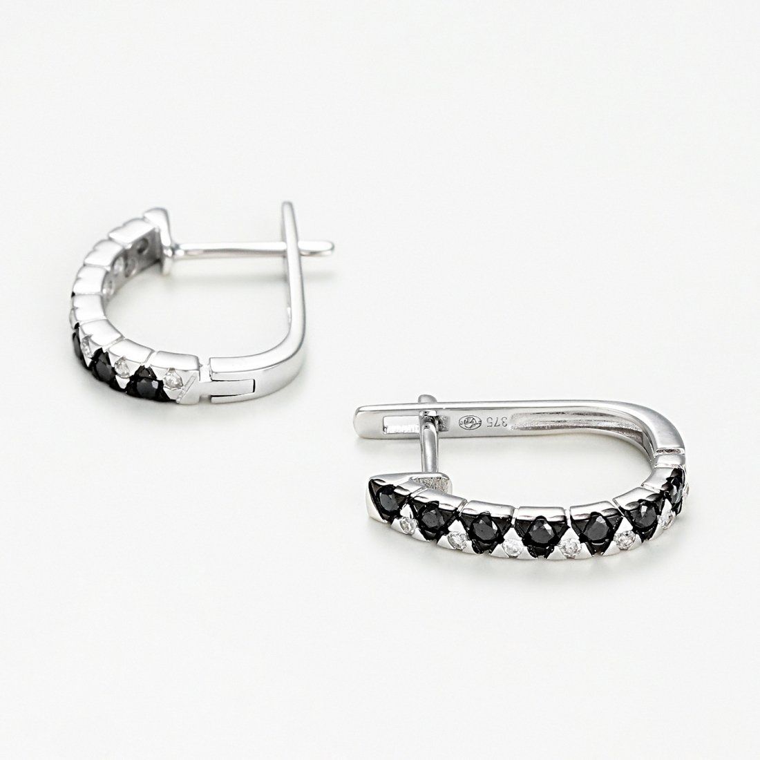 Comptoir du diamant - Boucles d'oreilles 'Black And White' pour Femmes