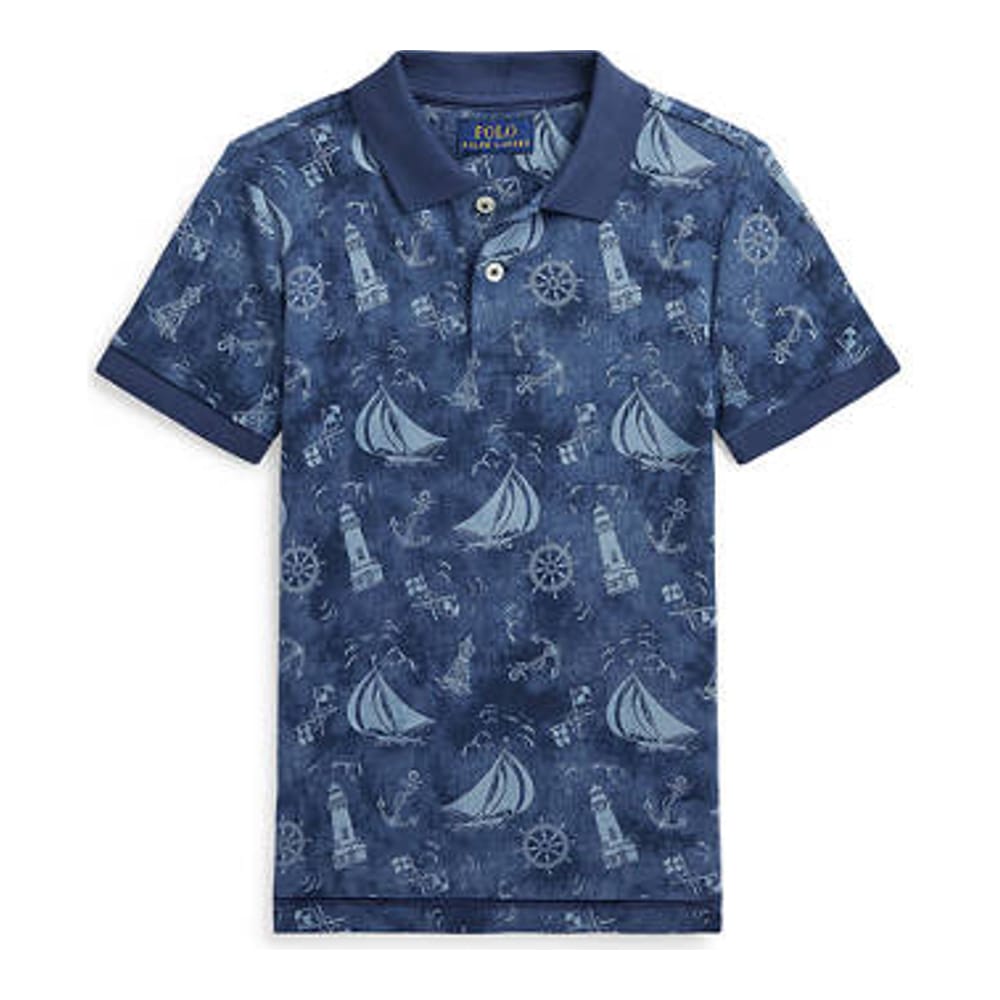 Ralph lauren kids - "'Nautical Printed Cotton Mesh Polo Shirt' pour Petits garçons"