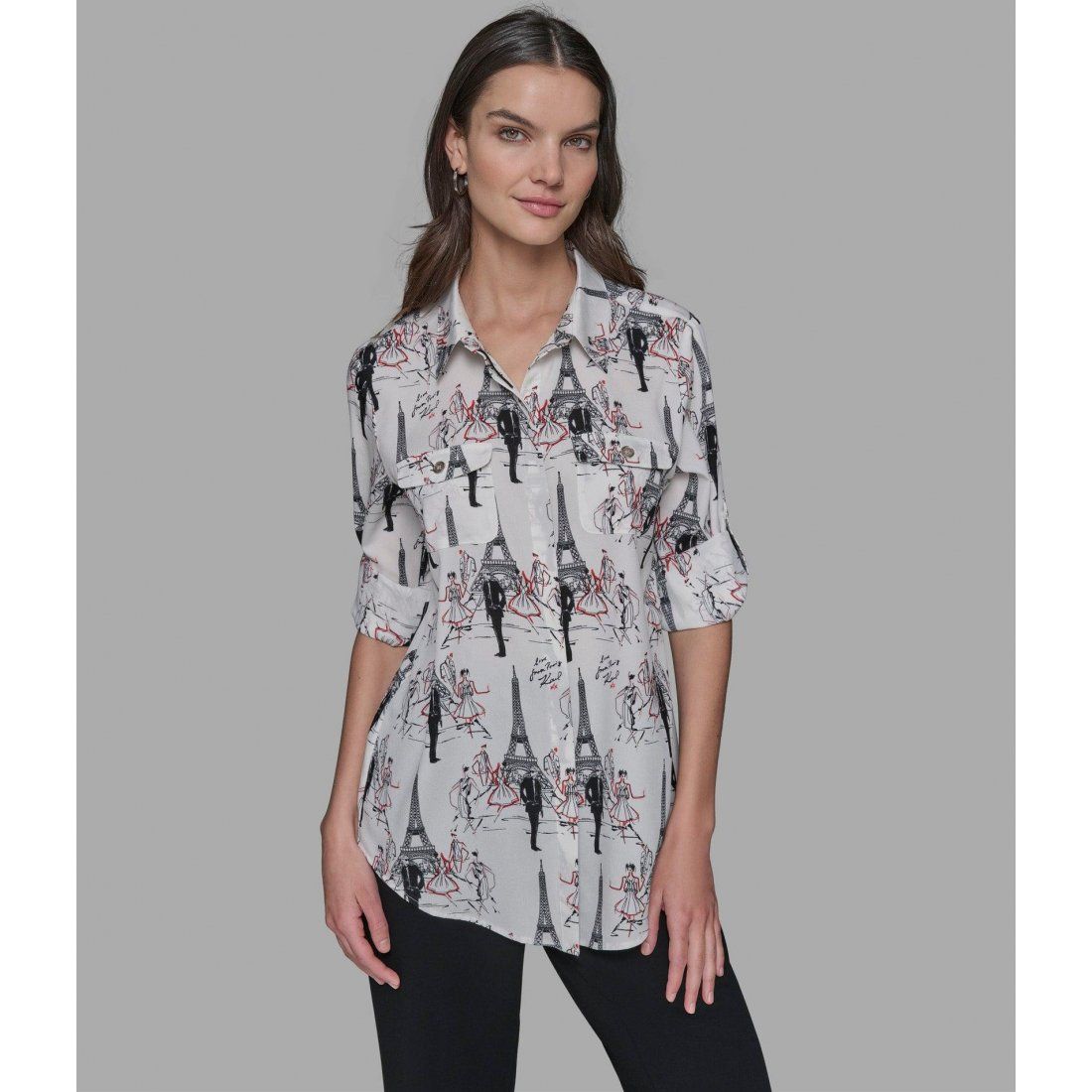 Karl lagerfeld paris - Blouse 'Choupette Button Front' pour Femmes