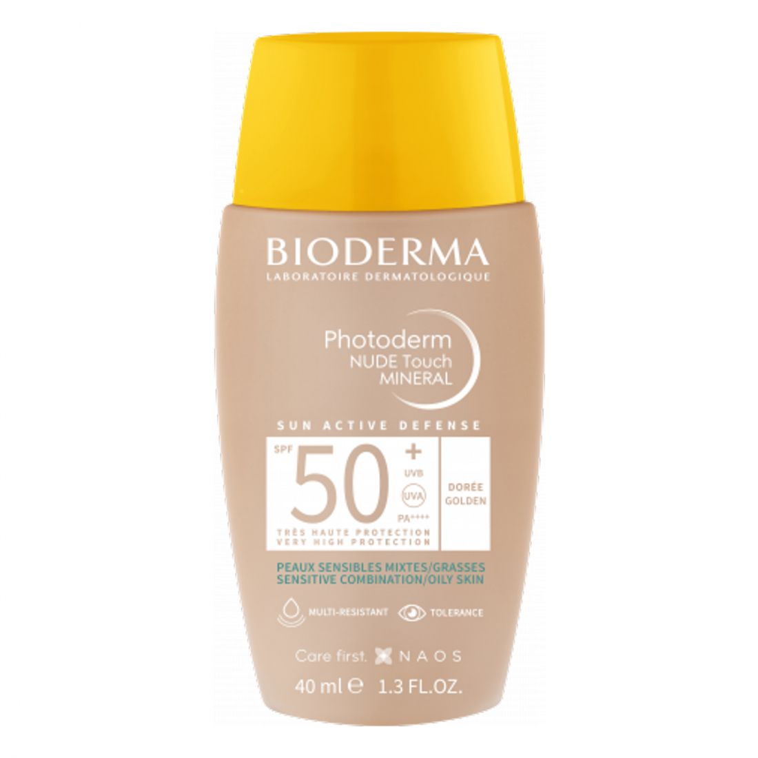 Bioderma - Crème solaire pour le visage 'Photoderm Nude Touch Mineral SPF50+' - Dorée 40 ml