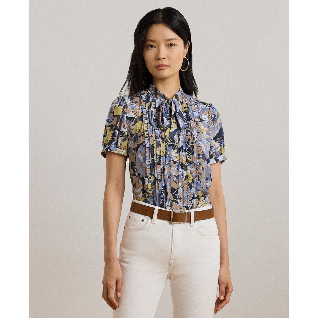 Lauren ralph lauren - 'Floral Georgette Puff-Sleeve Shirt' pour Femmes