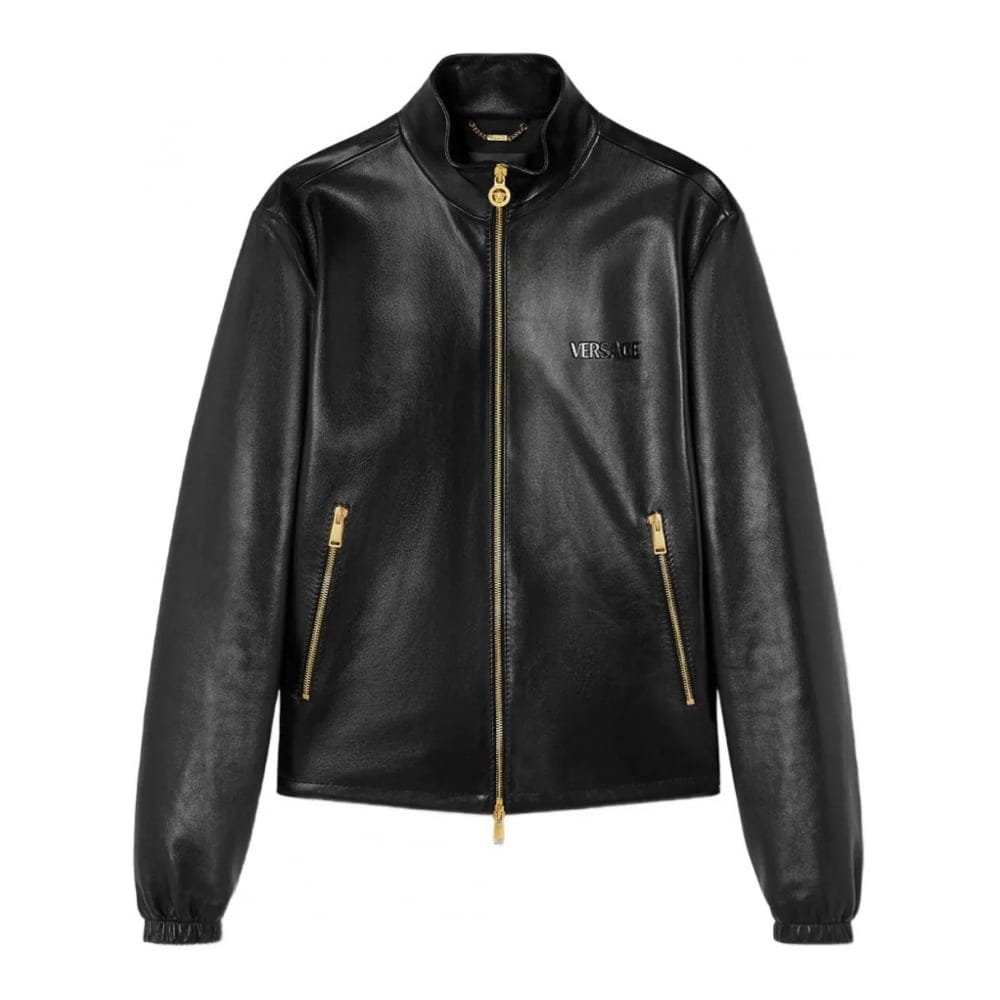 Versace - Veste en cuir 'Plongé' pour Hommes