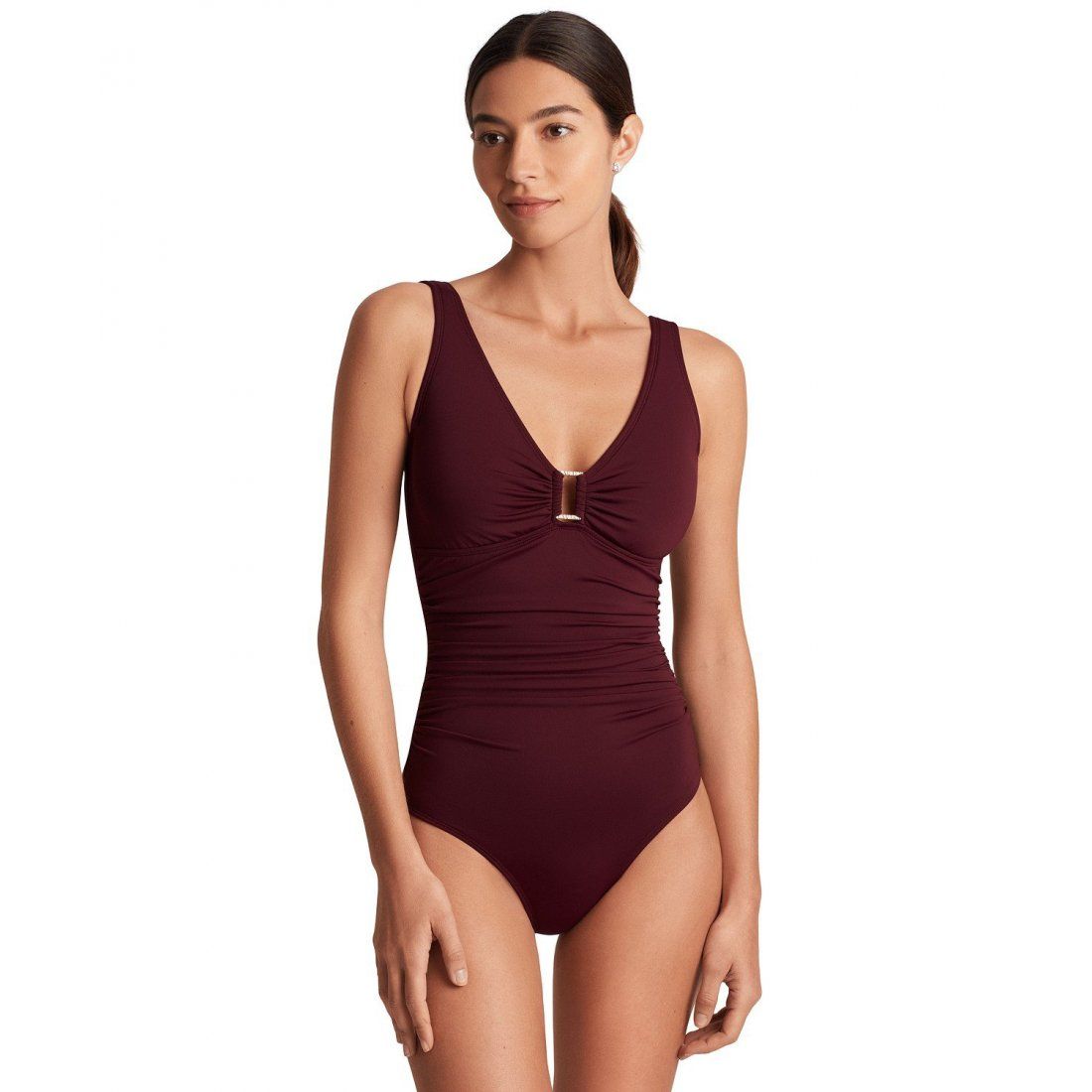 Lauren ralph lauren - 'Ralph Lauren Ring Over The Shoulder Tummy Control One Piece Swim' pour Femmes