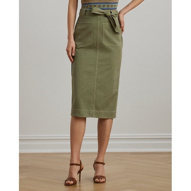 Lauren ralph lauren - "'Belted Cotton Twill Pencil Skirt' pour Femmes"