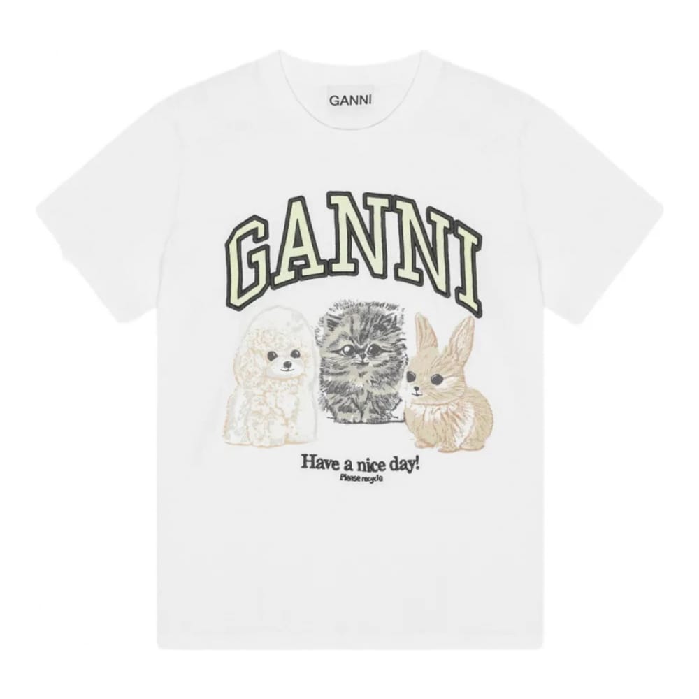 Ganni - T-shirt 'Logo-Print' pour Femmes