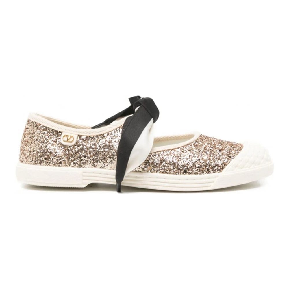 Valentino garavani - Ballerines 'Glittered Bow-Detail' pour Femmes