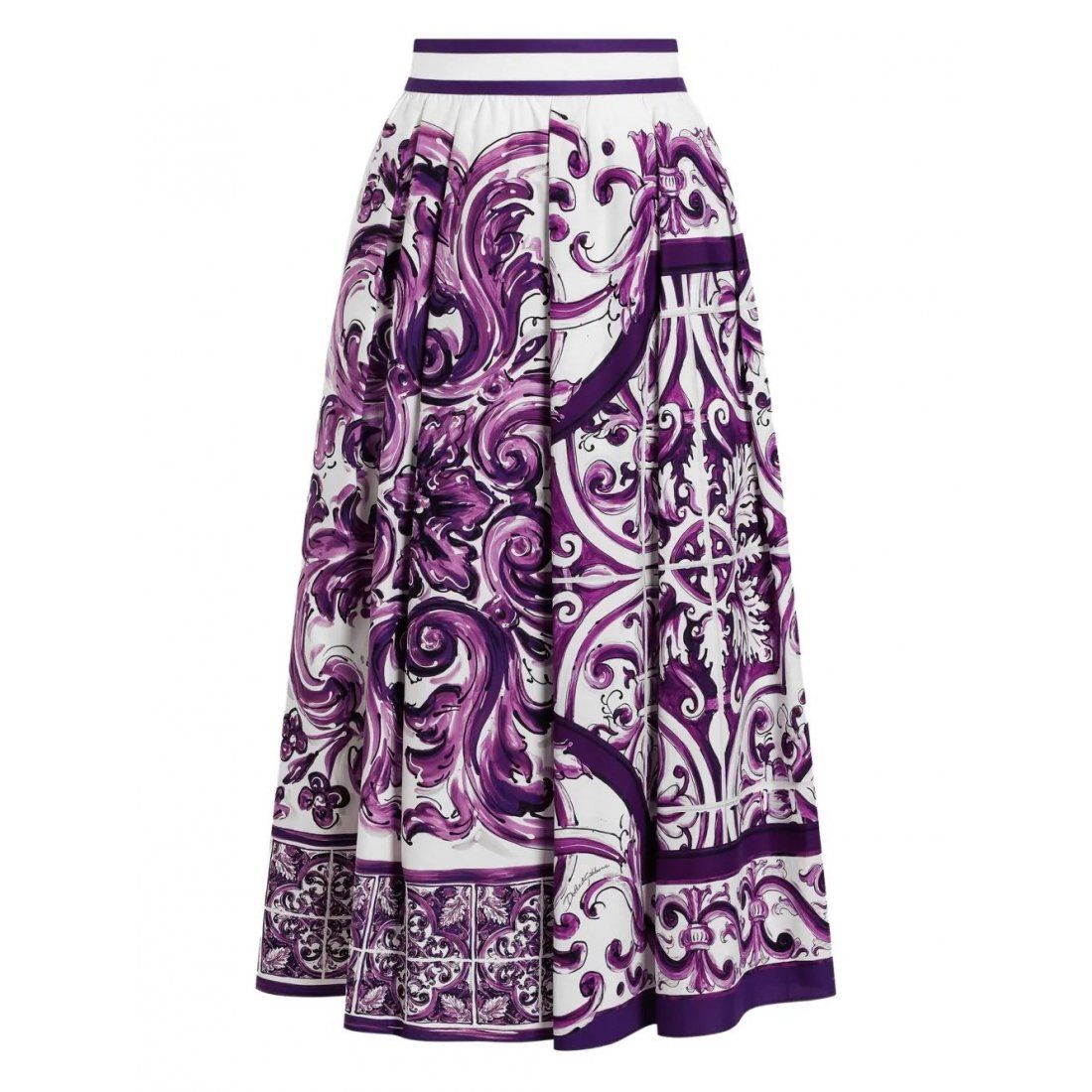 Dolce&gabbana - Jupe Midi 'Majolica-Print' pour Femmes