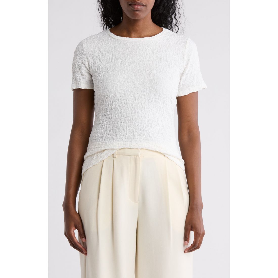 Donna karan - T-shirt 'Puckered Short Sleeve' pour Femmes