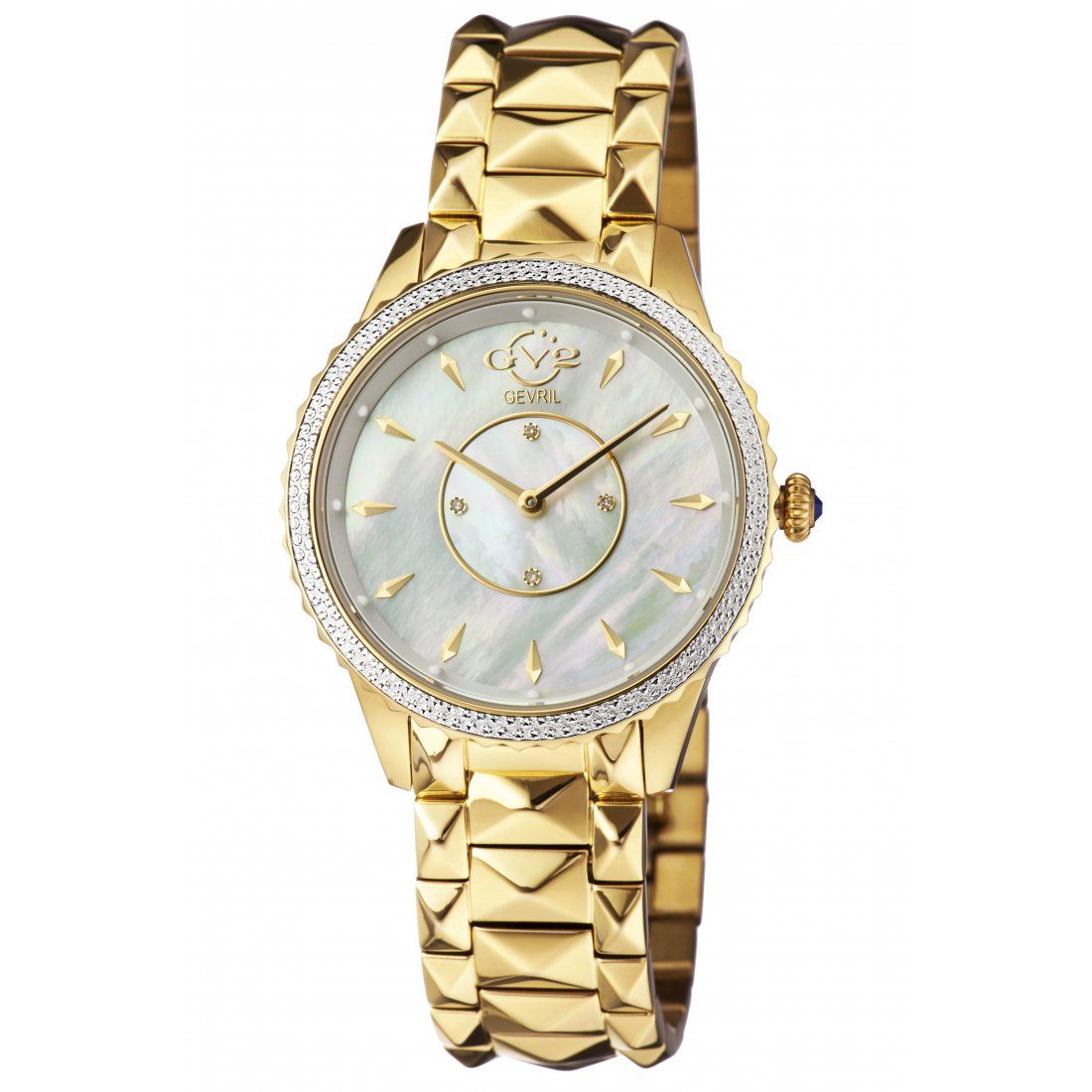 Gevril - Montre en acier inoxydable GV2 Siena pour femmes avec cadran MOP