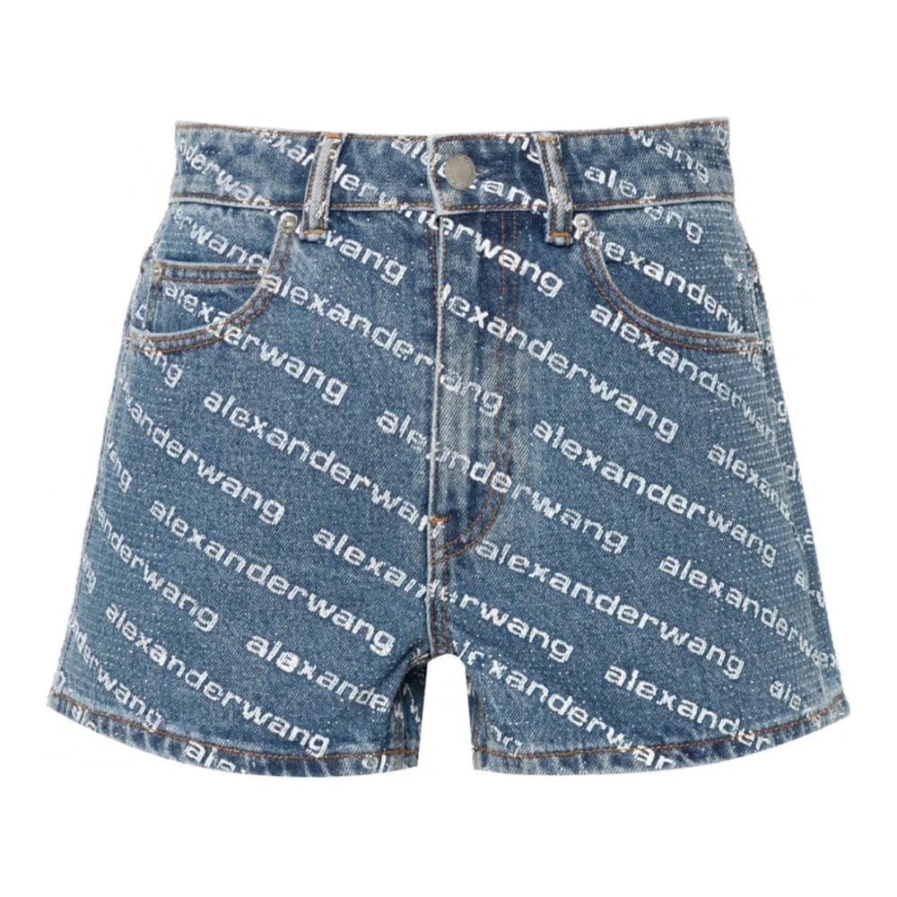 Alexander wang - Short en jean 'Rhinestoned' pour Femmes