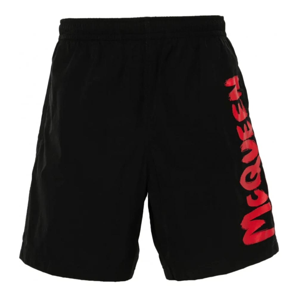 Alexander mcqueen - Short de bain 'Mcqueen Garffiti-Print' pour Hommes