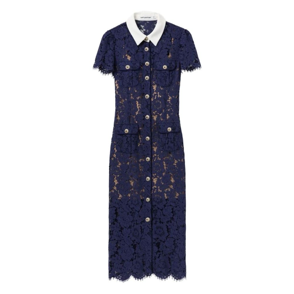 Self-portrait - Robe Midi 'Embroidered-Lace' pour Femmes