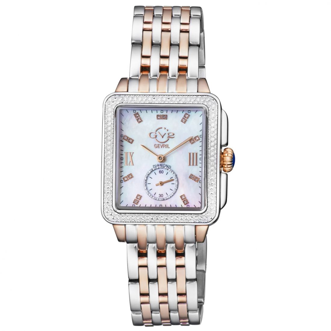 Gevril - Gv2 Women's Bari Diamond Mother Of Pearl Dial Two Tone Ip Rose Gold/Ss Bracelet Watch