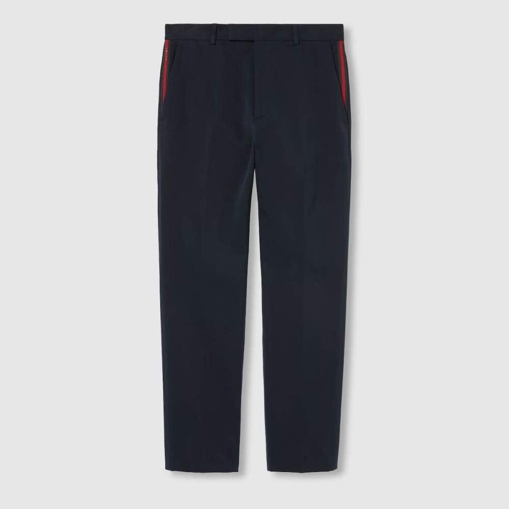 Gucci - Pantalon 'Gabardine With Web' pour Hommes