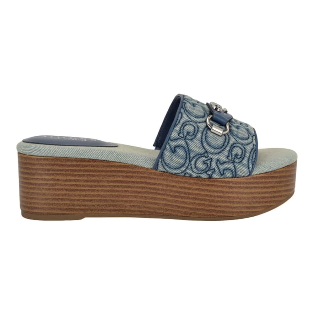 Guess - Sandales à semelle plateforme 'Matties Denim Wooden' pour Femmes