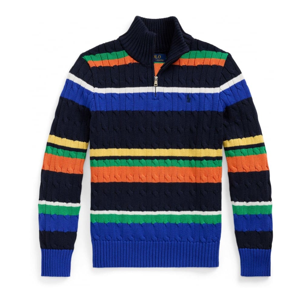 Ralph lauren kids - Pull 'Striped 1/4 Zip' pour Grands garçons