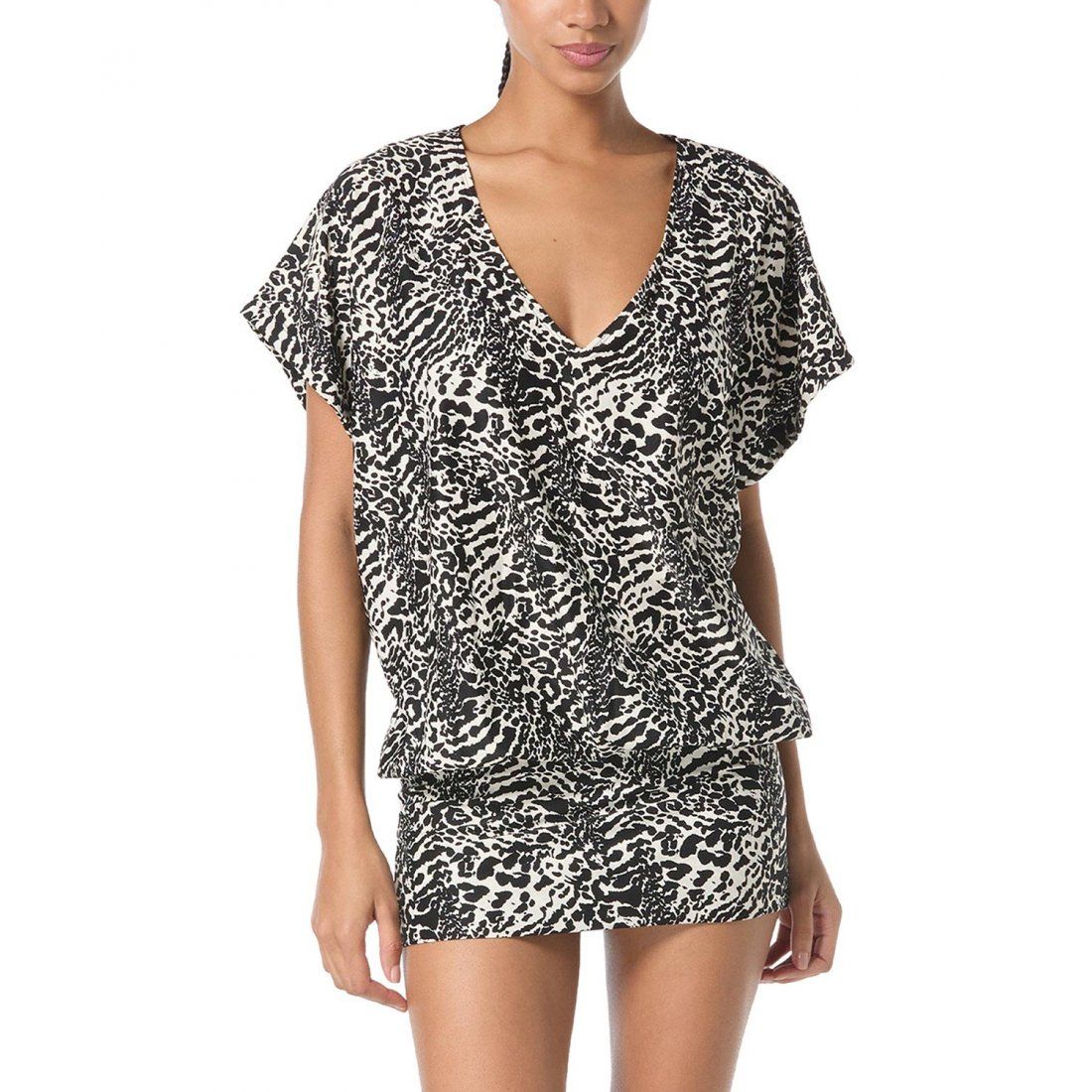 Michael kors - Caftan 'Printed V-Neck' pour Femmes