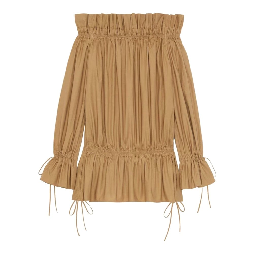 Saint laurent - Robe à épaules dénudées 'Gathered Twill' pour Femmes