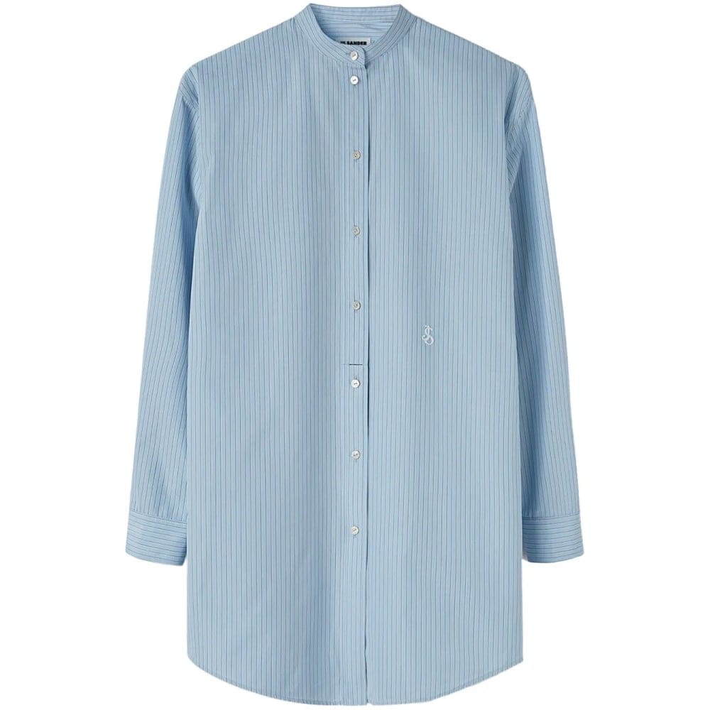 Jil sander - Chemise 'Striped Logo-Patch' pour Femmes