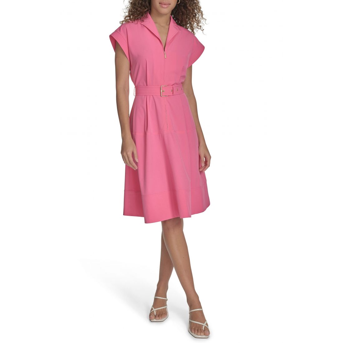 Calvin klein - Robe chemise 'Comm Belted Midi' pour Femmes