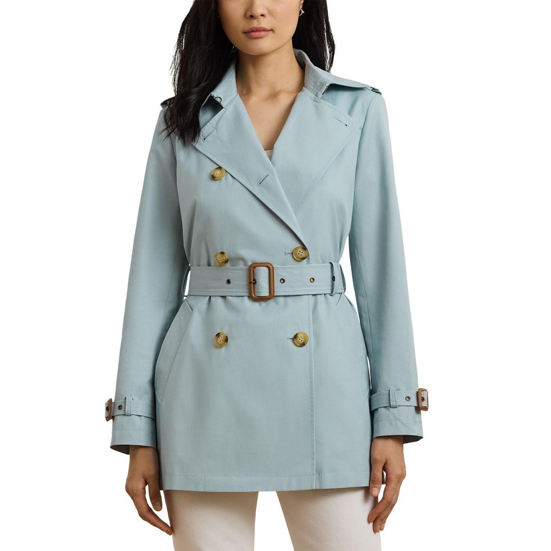 Lauren ralph lauren - "'Short Double-Breasted Belted Trench Coat' pour Femmes"