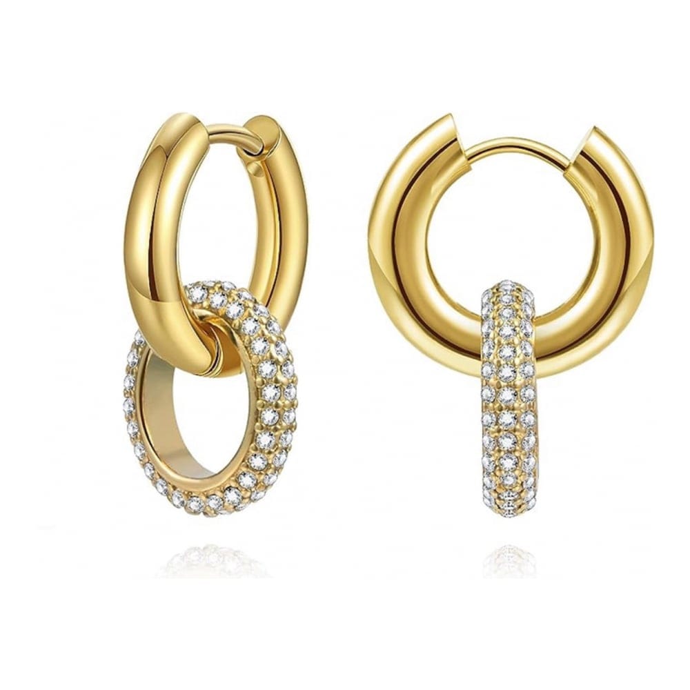 Liv oliver - Boucles d'oreilles 'Double Ring Embelisshed' pour Femmes
