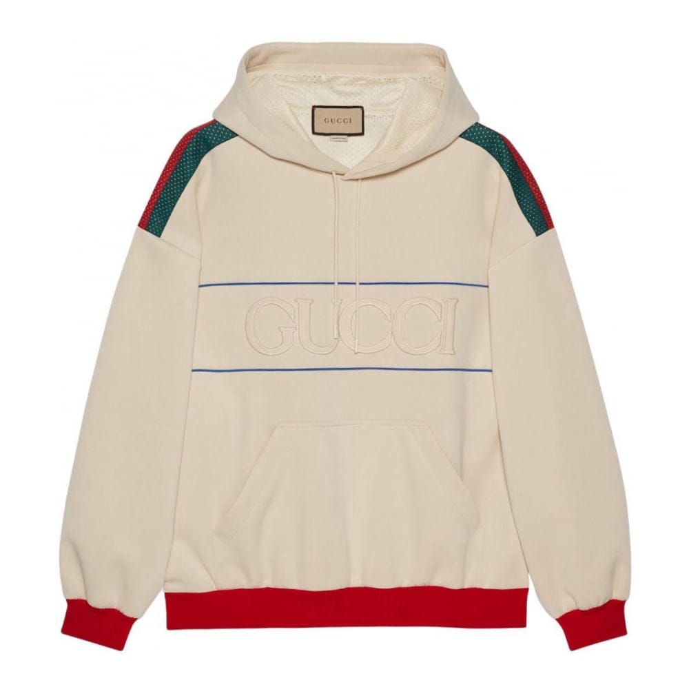 Gucci - Sweatshirt à capuche  'Web Stripe Logo Embossed' pour Hommes