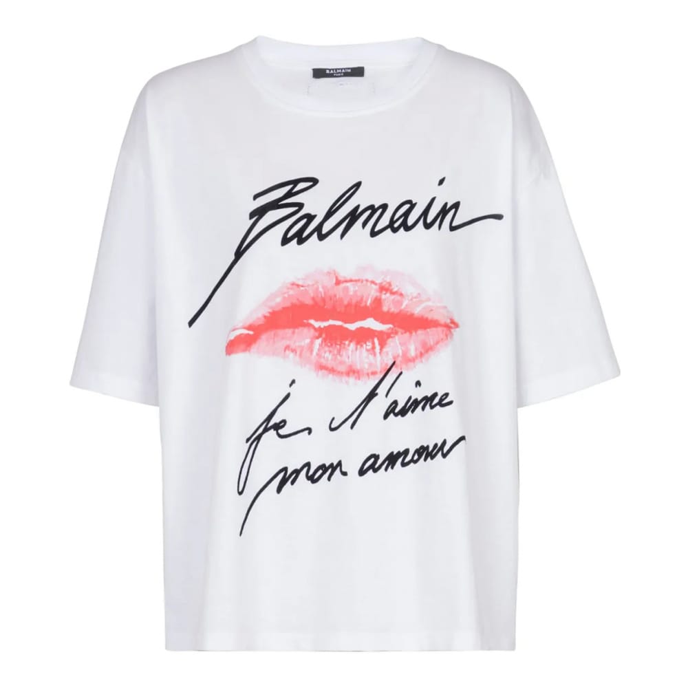 Balmain - T-shirt 'Kiss-Print' pour Femmes