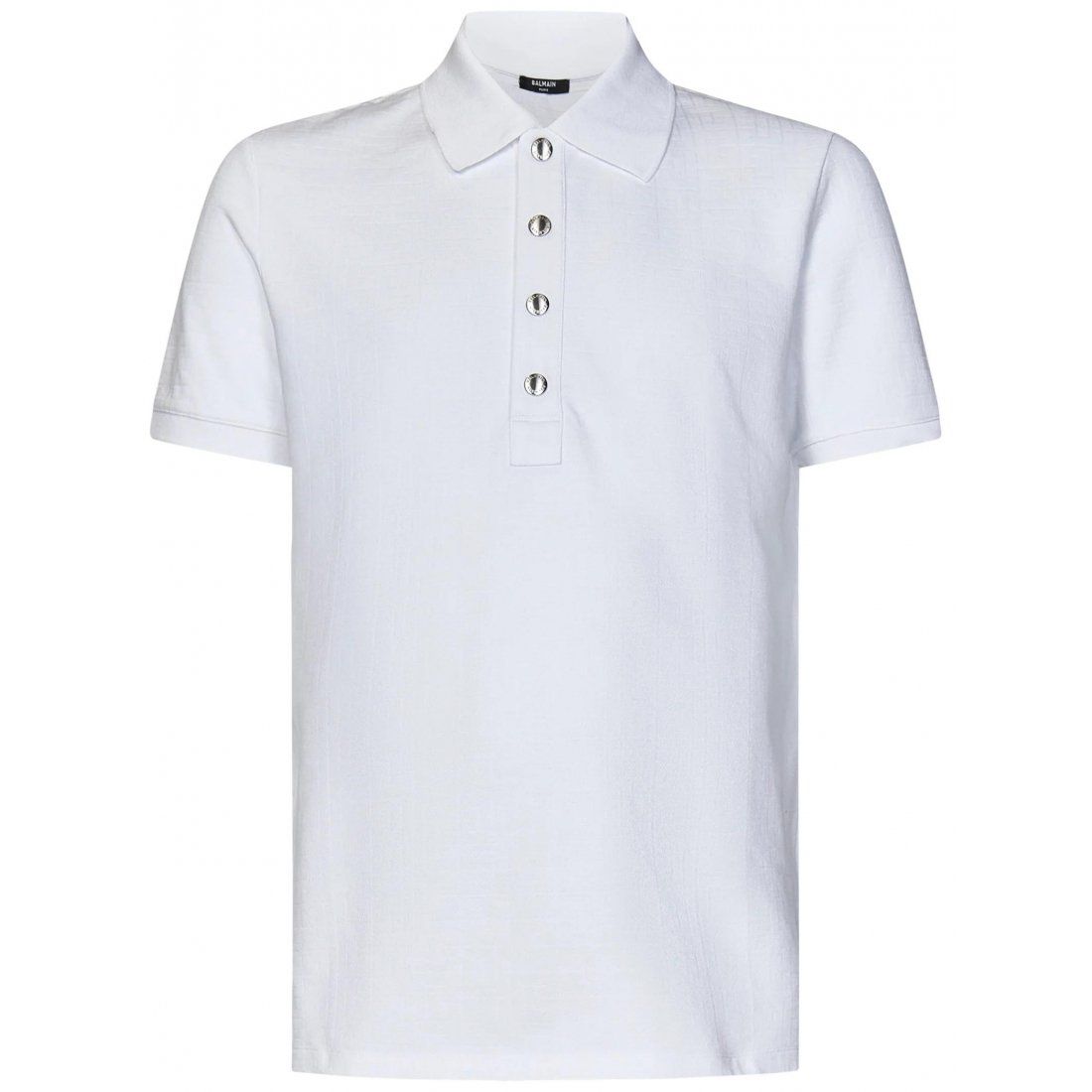 Balmain - Polo 'Monogram-Pattern Piqué' pour Hommes