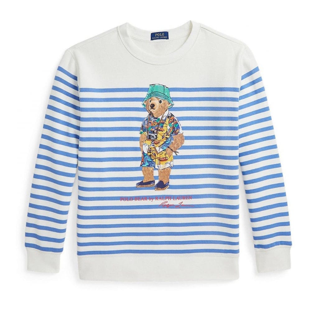 Polo ralph lauren - 'Striped Polo Bear Fleece Sweatshirt' pour Grands garçons