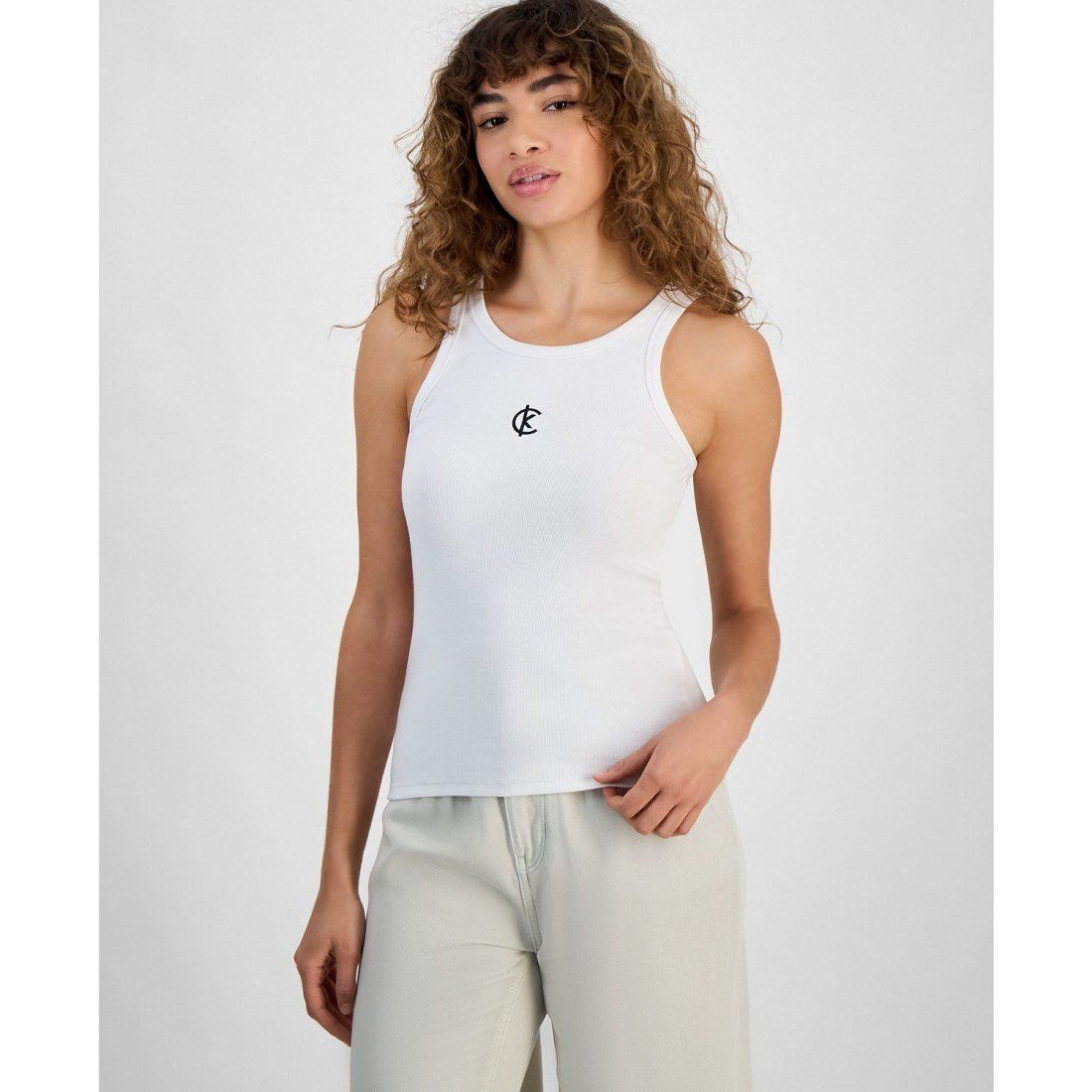 Calvin klein jeans - Femmes's 'Ribbed Logo Crewneck' Débardeur