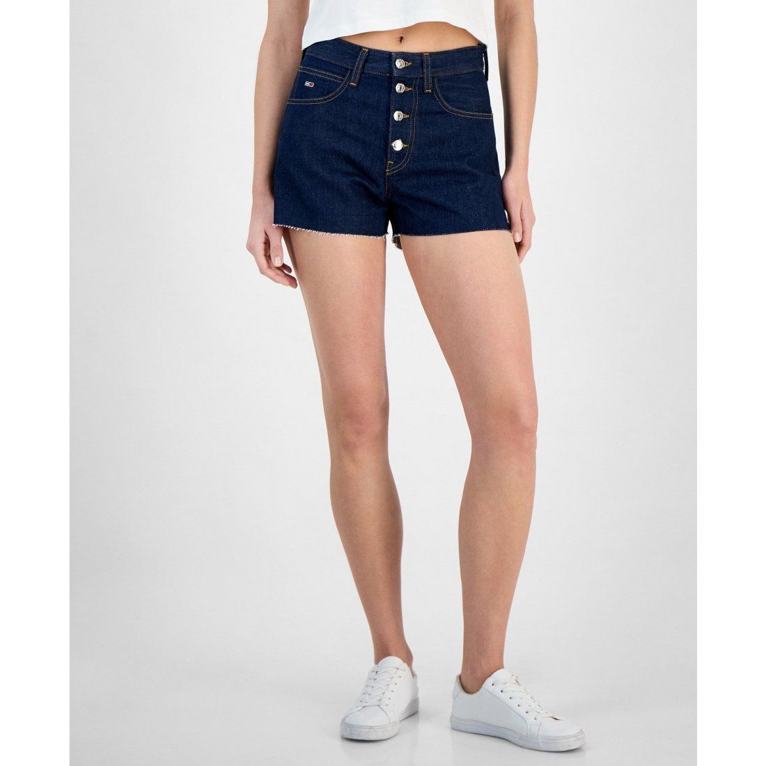 Tommy jeans - 'Cotton Denim Button-Fly Shorts' pour Femmes
