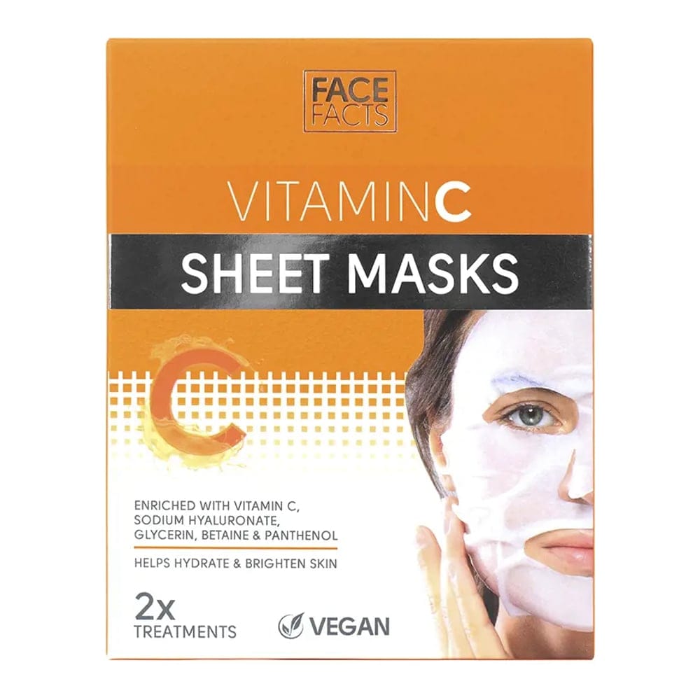 Face Facts - Masque en feuille 'Vitamin C' - 20 ml, 2 Pièces